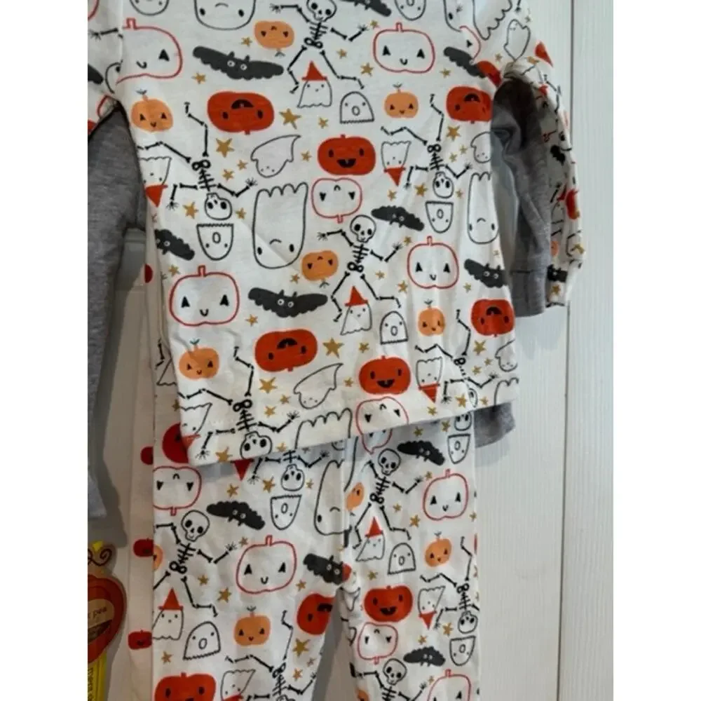 NWT Chick Pea Toddler's 4pc Set Halloween Printed Pajama Sets Multicolor